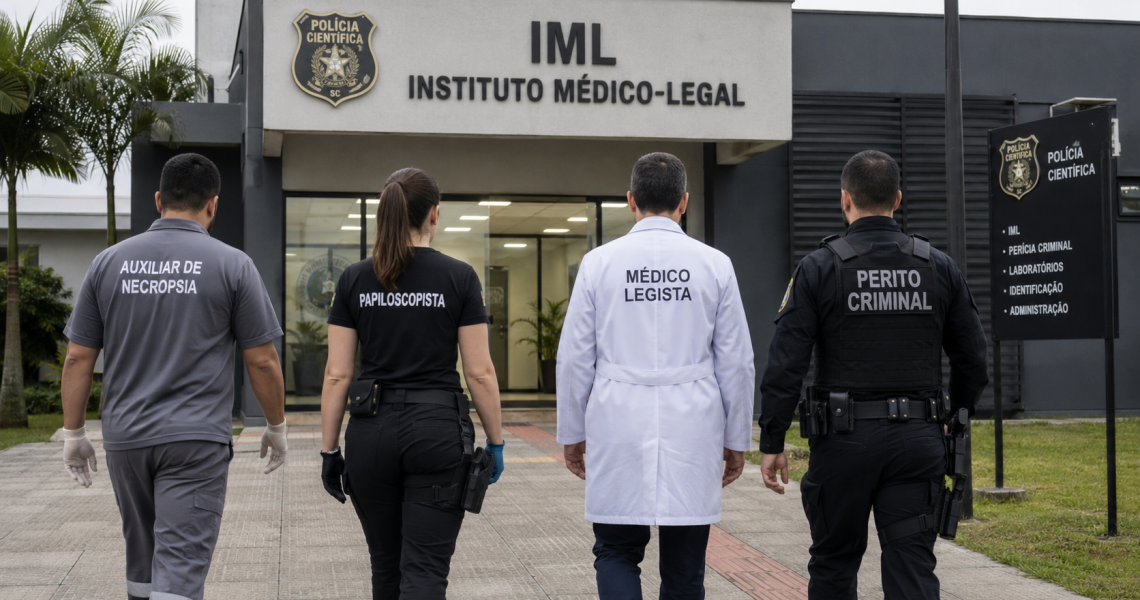 Fachada de instituto de perícia e medicina legal