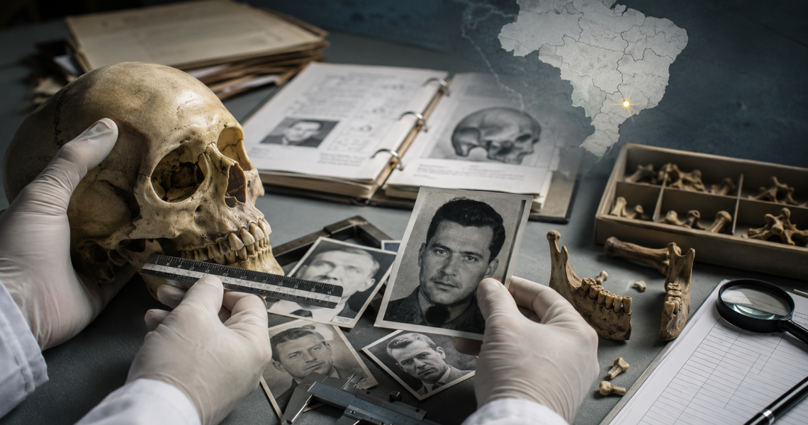 Laboratório de antropologia forense com análise de material osteológico