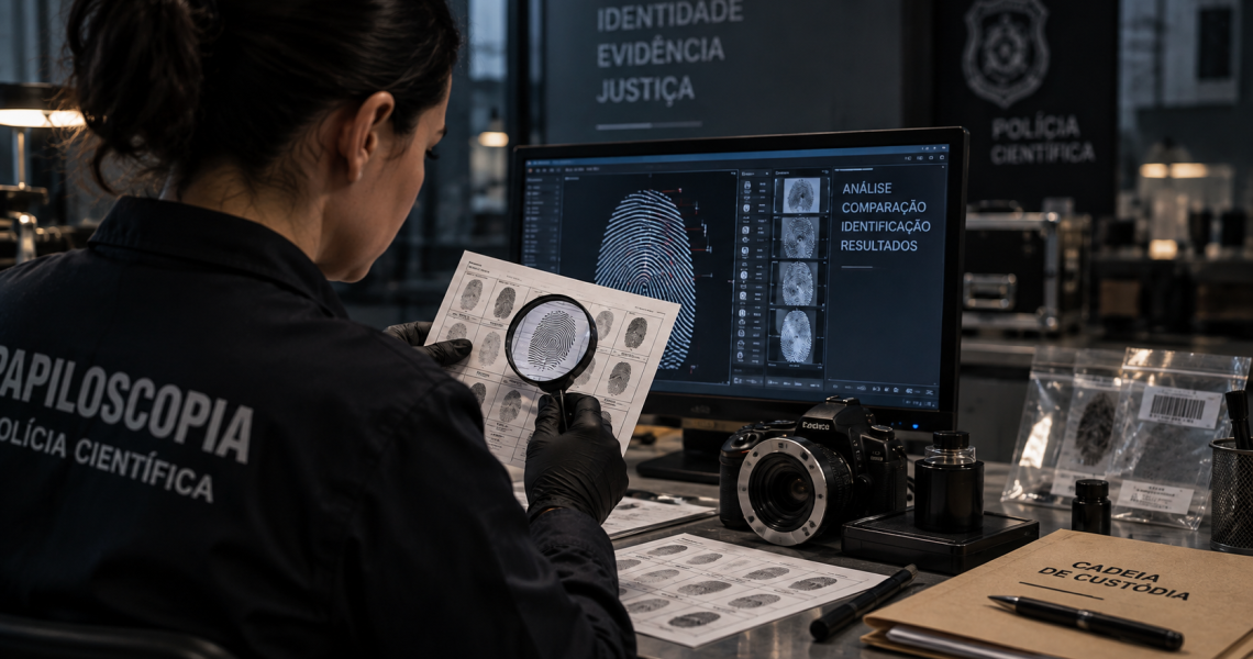 Ambiente técnico de trabalho de um instituto de identificação
